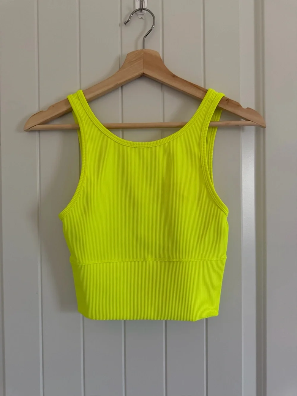 Lululemon Power Pivot Ribbed Tank Top Electric Lemon Size Small Hiking Running